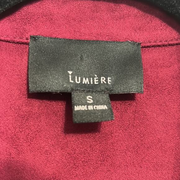 Lumiere Burgundy Maroon Faux Suede Women’s size small Tunic Dress - Picture 3 of 7